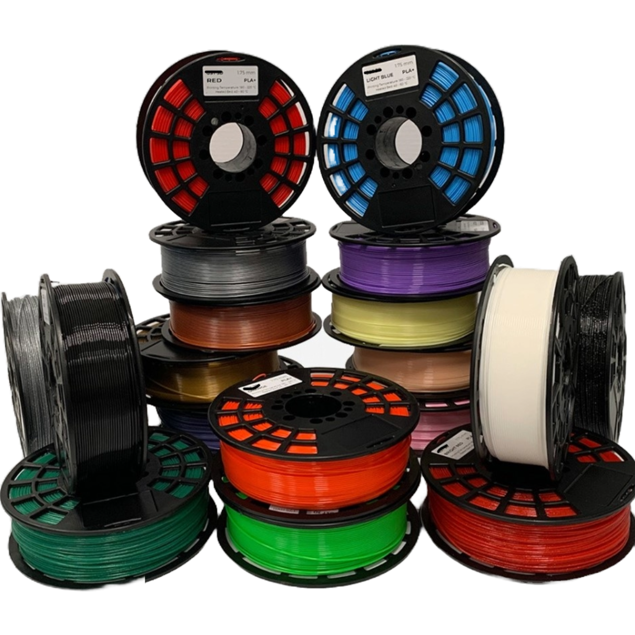 Stapel spoelen filament in veel verschillende kleuren