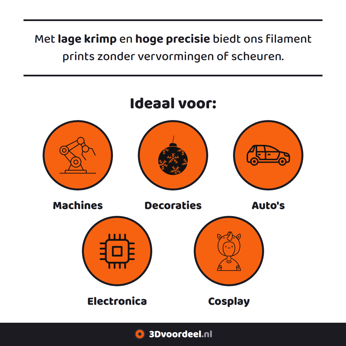 PLA is ideaal voor deze toepassingen