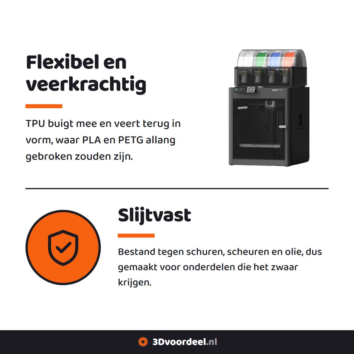 Pluspunten van TPU filament van 3Dvoordeel