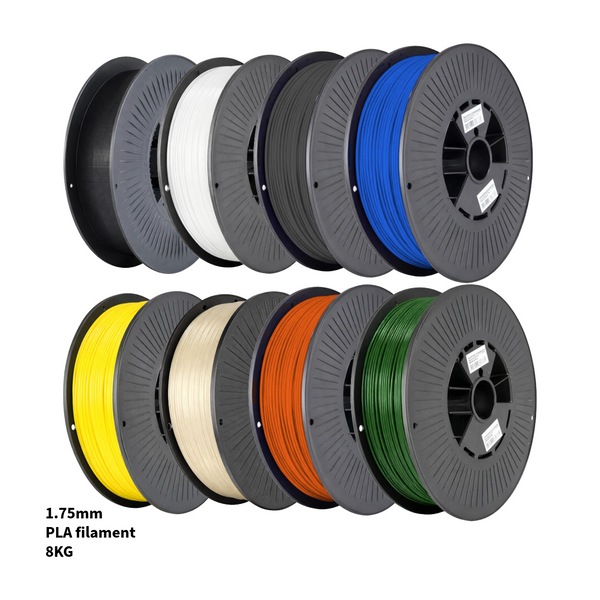 Voordeelpakket van 8 kilo met 8 rollen PLA filament van 1,75 mm
