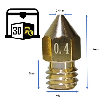 0.4MM Nozzle (0,4 mm / 5 stuks)