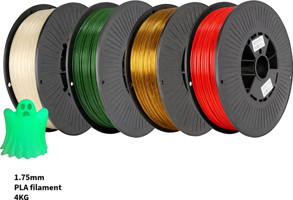 PLA+ 4KG Kerstpakket 1.75mm – Rood Groen Goud Glow