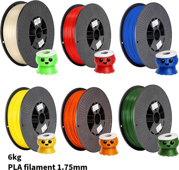 PLA+ Regenboog 6KG Voordeelpakket 1.75mm – 6 Kleuren